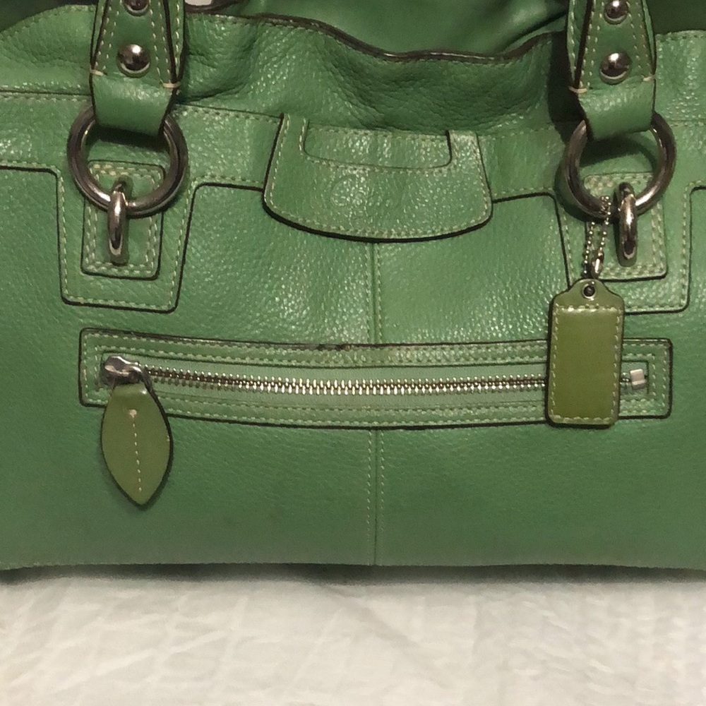 Coach Penelope Green Leaf Pebbled Leather Bag - Picture 2 of 13